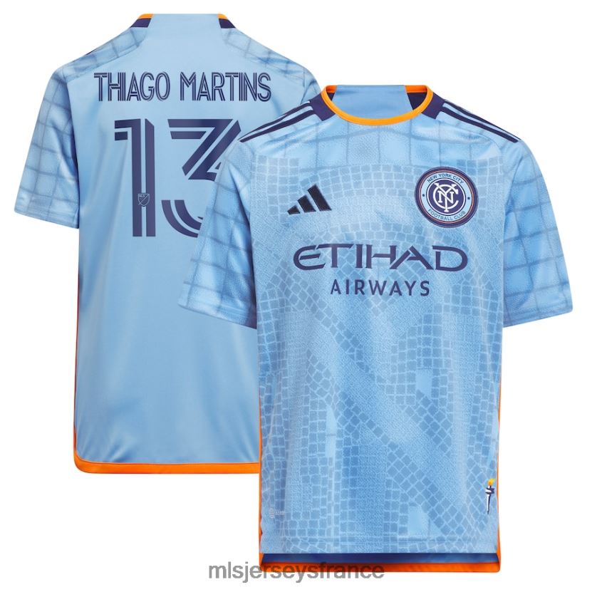 Jersey maillot de joueur réplique du kit interboro new york city fc thiago martins adidas bleu clair 2023 enfants MLS Jerseys 8664VV872