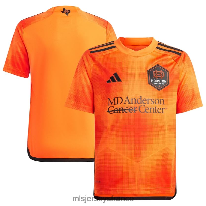 Jersey maillot houston dynamo fc adidas orange 2023 réplique el sol enfants MLS Jerseys 8664VV118