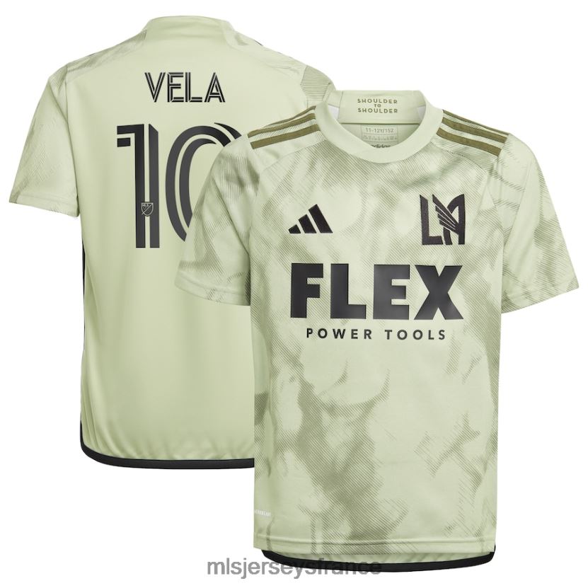 Jersey maillot de joueur réplique lafc carlos vela adidas vert 2023 écran de fumée enfants MLS Jerseys 8664VV228