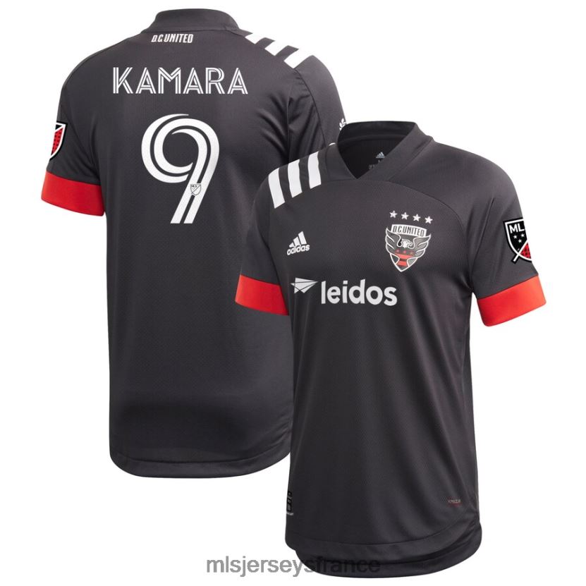 Jersey d.c. maillot United Ola Kamara adidas noir 2020 primaire authentique Hommes MLS Jerseys 8664VV1322
