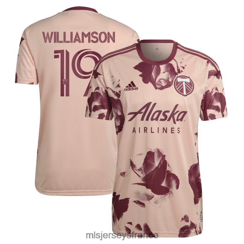 Jersey Portland Timbers Eryk Williamson adidas rose 2023 Heritage Rose Kit réplique maillot de joueur Hommes MLS Jerseys 8664VV1154