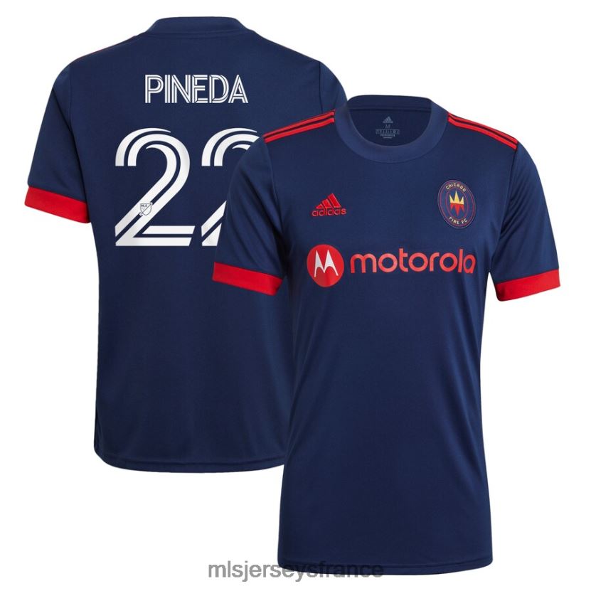 Jersey maillot de joueur réplique primaire chicago fire mauricio Pineda adidas bleu marine 2021 Hommes MLS Jerseys 8664VV1397