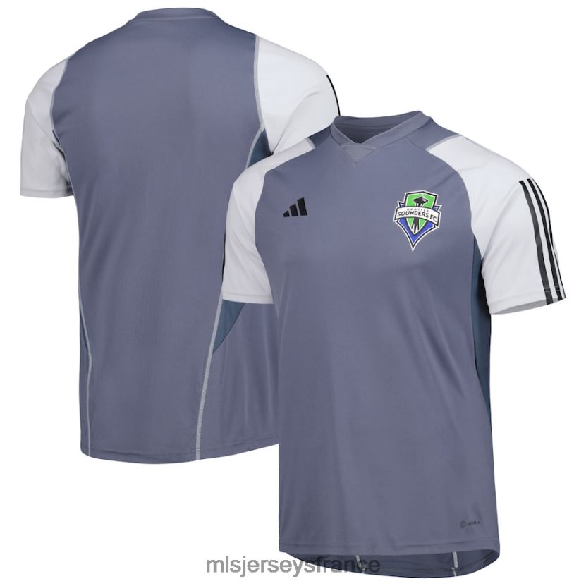 Jersey maillot d'entraînement sur le terrain Seattle Sounders FC adidas gris 2023 Hommes MLS Jerseys 8664VV293