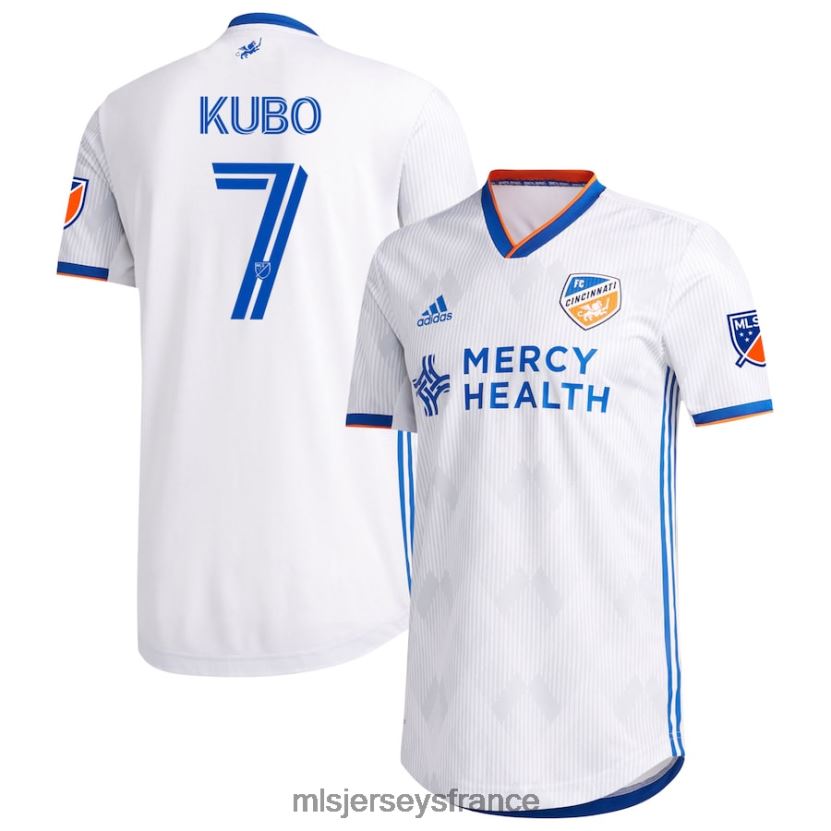 Jersey maillot fc cincinnati yuya kubo adidas blanc 2020 secondaire authentique Hommes MLS Jerseys 8664VV1277