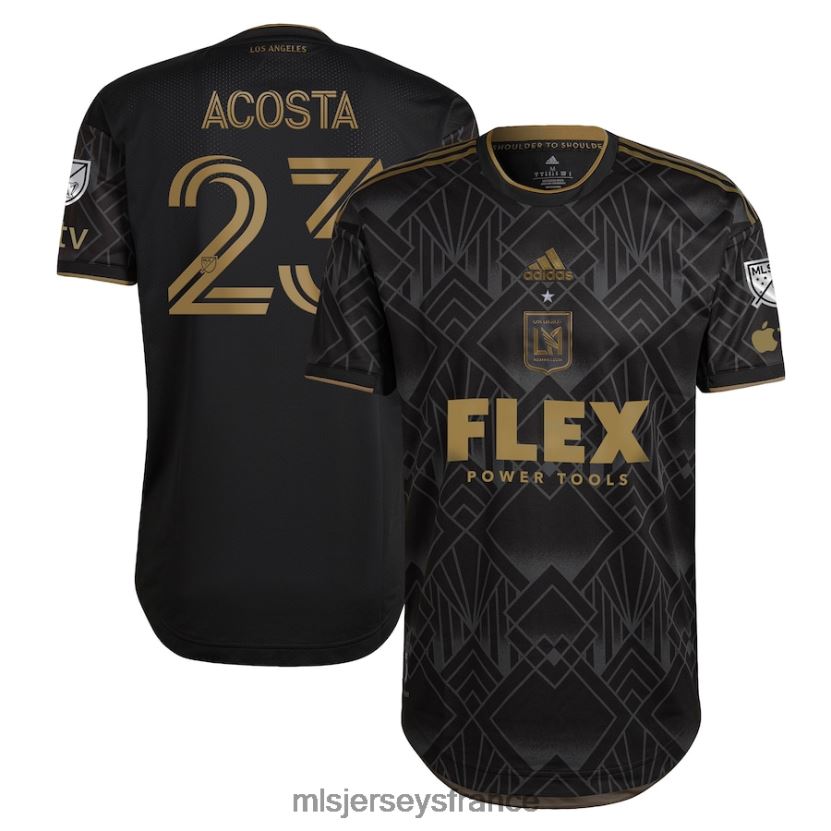 Jersey lafc kellyn acosta adidas noir 2023 kit anniversaire des cinq ans maillot de joueur authentique Hommes MLS Jerseys 8664VV1066