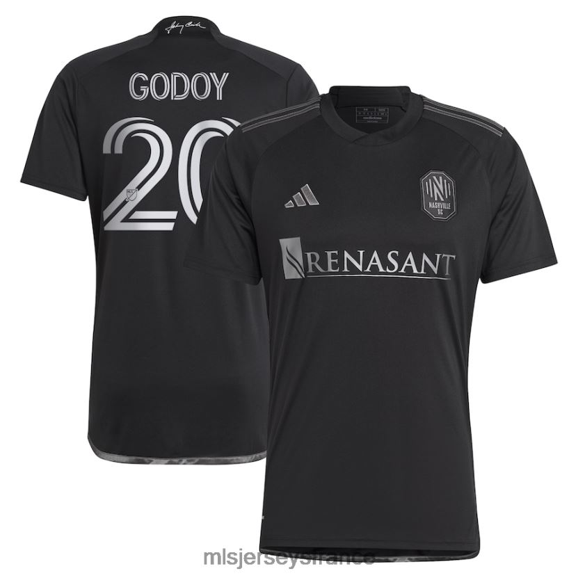 Jersey nashville sc anibal godoy adidas noir 2023 homme en noir kit réplique maillot de joueur Hommes MLS Jerseys 8664VV1092