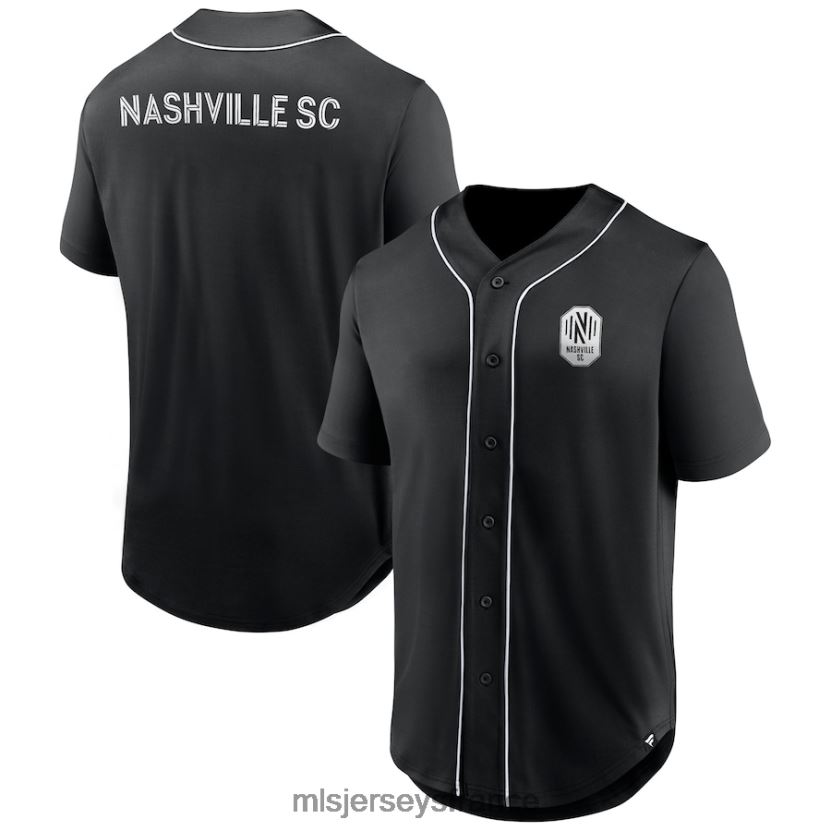 Jersey maillot boutonné de baseball noir de marque fanatiques de nashville sc de troisième période Hommes MLS Jerseys 8664VV133