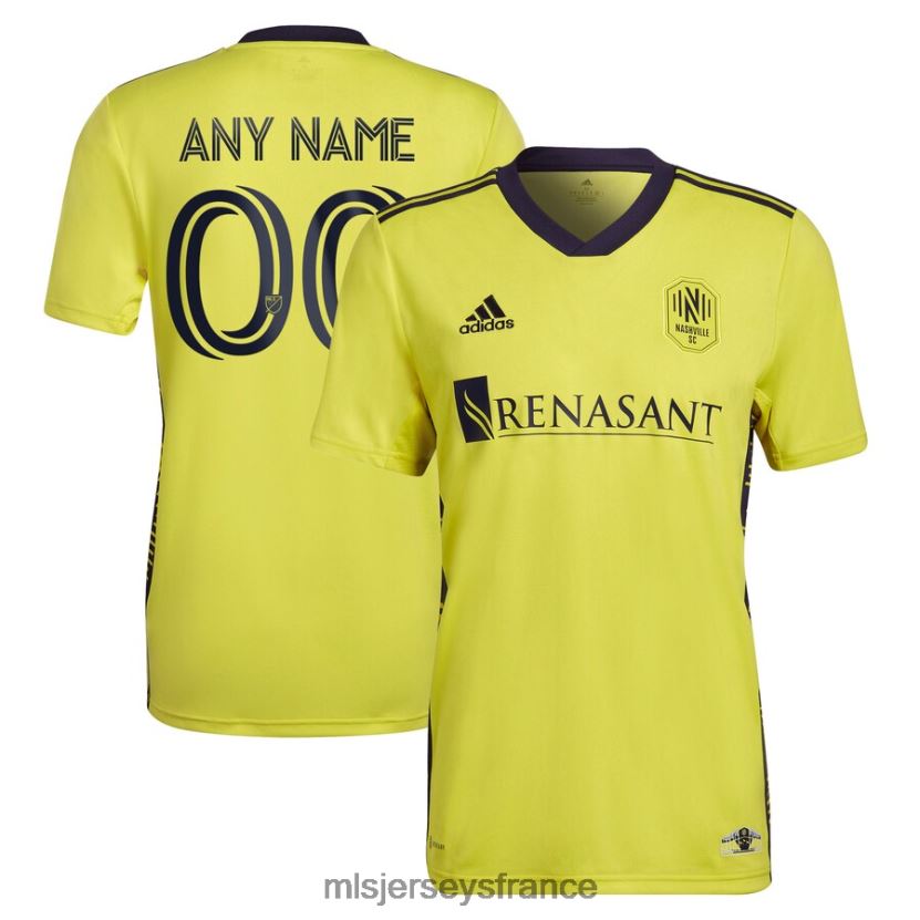 Jersey nashville sc adidas jaune 2022 le kit de retour réplique maillot personnalisé Hommes MLS Jerseys 8664VV325