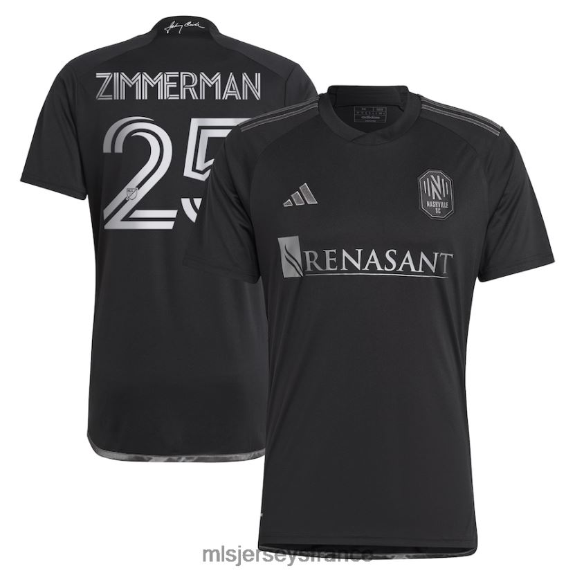 Jersey nashville sc walker zimmerman adidas noir 2023 homme en noir kit réplique maillot de joueur Hommes MLS Jerseys 8664VV522
