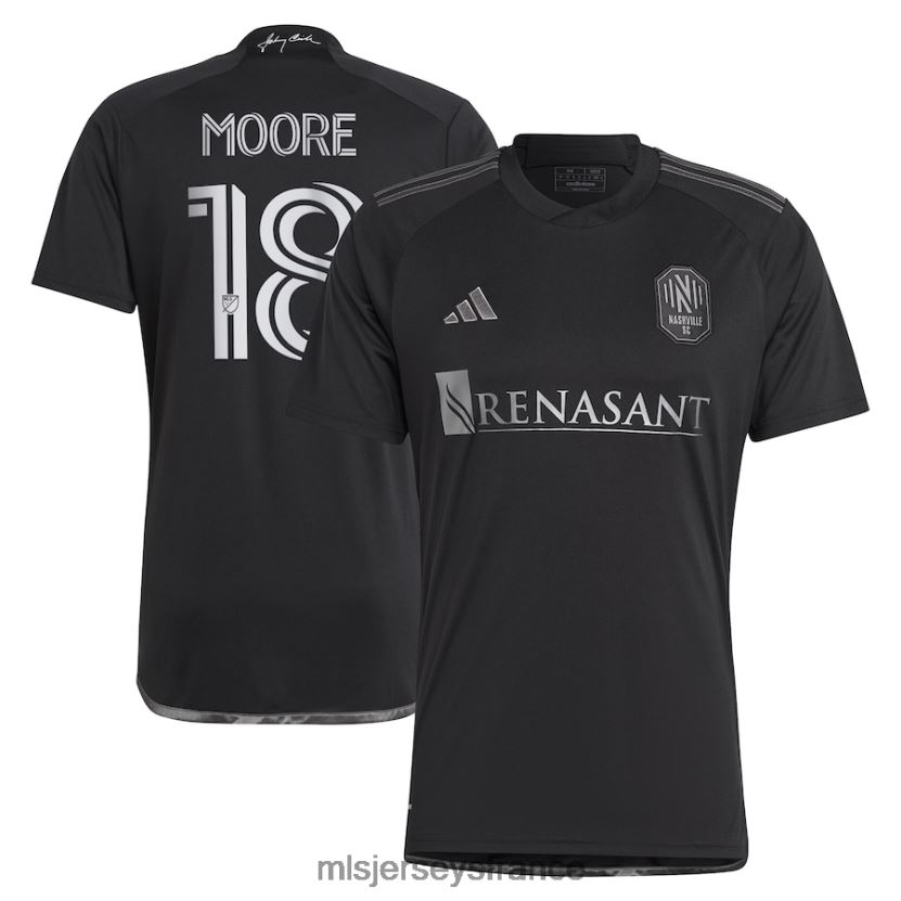 Jersey nashville sc shaq moore adidas noir 2023 homme en noir kit réplique maillot de joueur Hommes MLS Jerseys 8664VV469