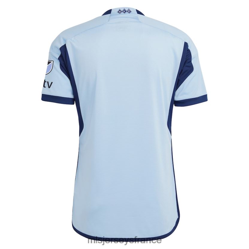 Jersey maillot authentique sporting kansas city adidas bleu clair 2023 hoops 4.0 Hommes MLS Jerseys 8664VV219