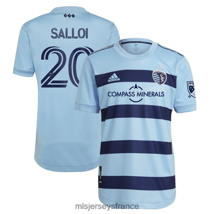 Jersey sporting kansas city daniel salloi adidas bleu clair 2021 maillot de joueur authentique primaire Hommes MLS Jerseys 8664VV893