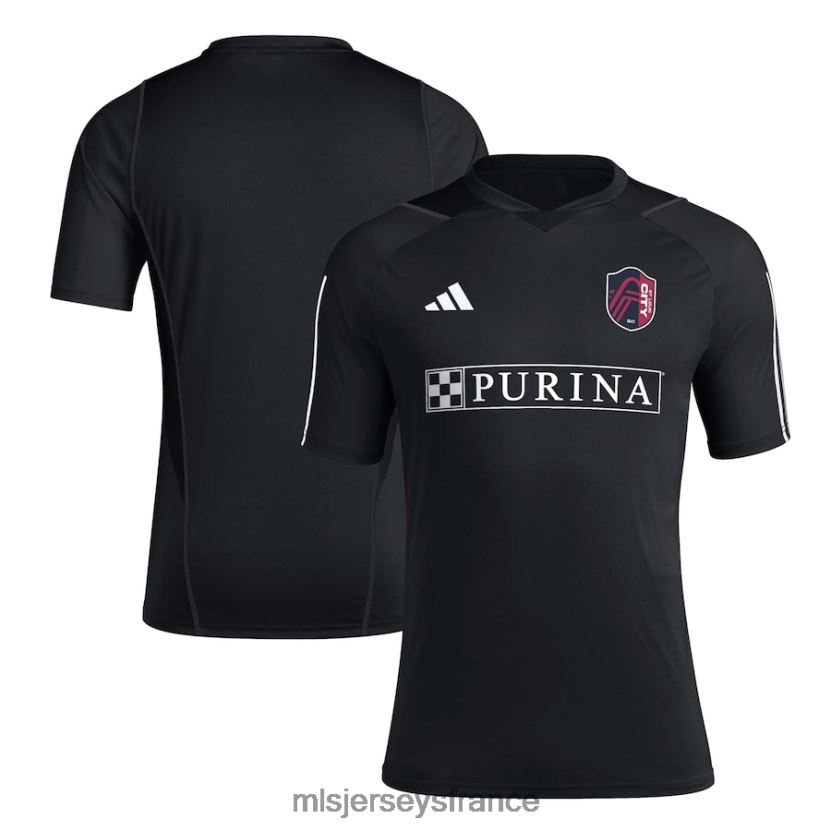 Jersey St. maillot d'entraînement sur le terrain louis city sc adidas noir 2023 Hommes MLS Jerseys 8664VV25
