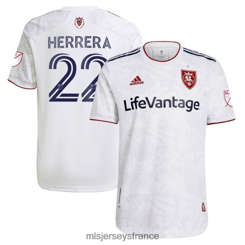 Jersey Real Salt Lake Aaron Herrera adidas blanc 2021 kit secondaire du supporter maillot de joueur authentique Hommes MLS Jerseys 8664VV1294