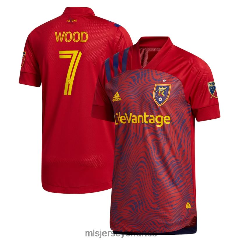 Jersey Real Salt Lake Bobby Wood adidas rouge 2021 maillot de joueur authentique primaire Hommes MLS Jerseys 8664VV1260
